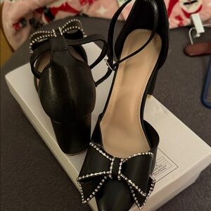 Elegant Black Bow Heels